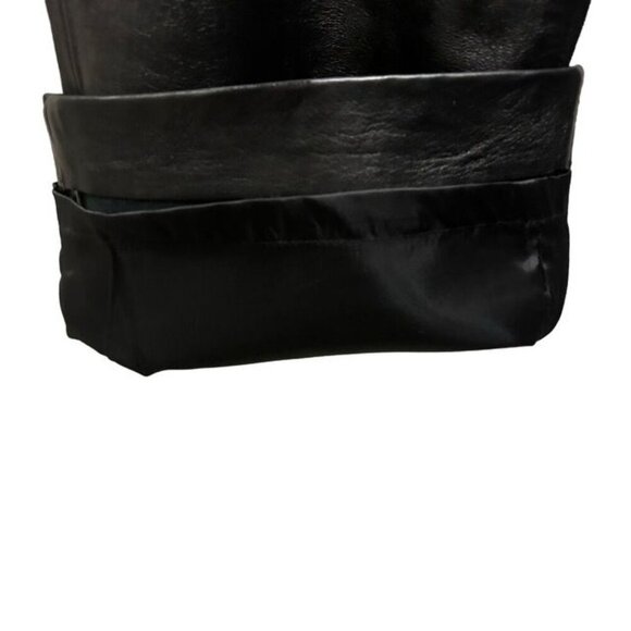 GAP Vintage Y2K Womens Black 100% Leather Bootcut Pans Size 12 Full Lined - Picture 6 of 9